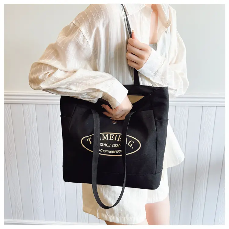 White Canvas Student Commuter Bag Large Capacity One Shoulder — feature 18