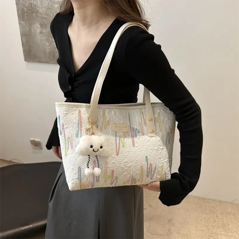 Women Korean Style Ins Tote Bag with Cute Bear Design - Image 4