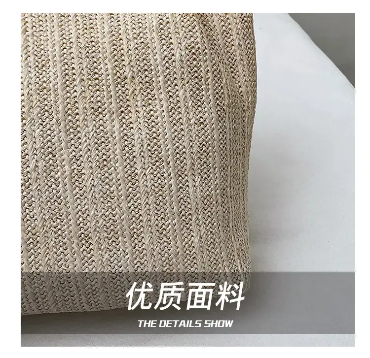 Women Woven Tote Bag Large Capacity Beige 2025 — feature 6