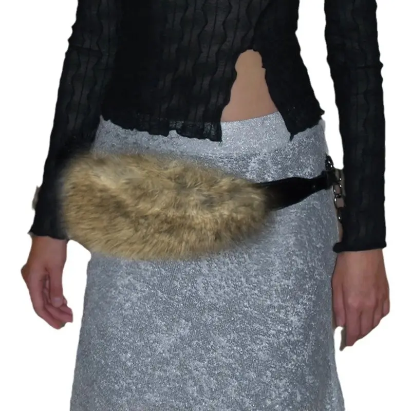 2025 Fur Belt Y2K Retro Silver Sparkle Belt - Image 6