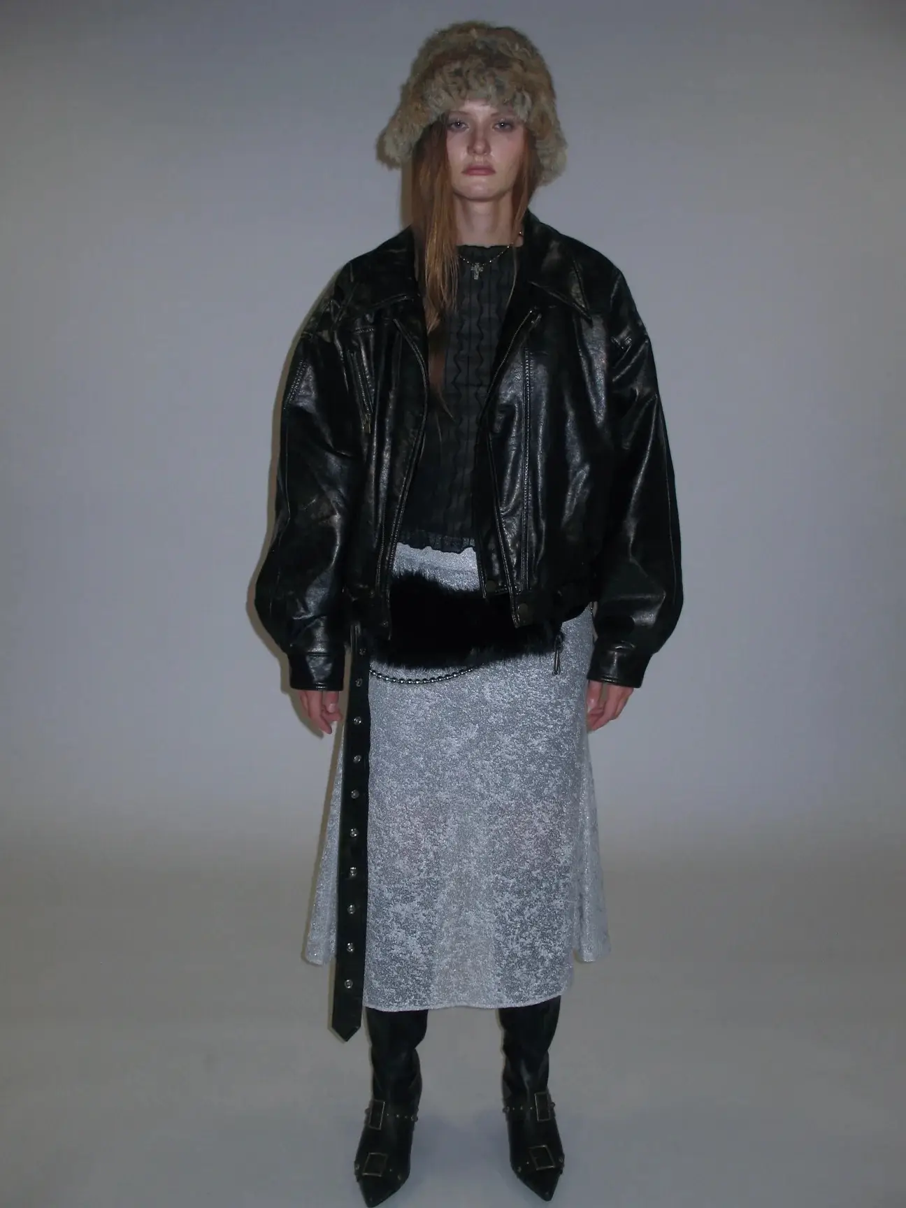 2025 Fur Belt Y2K Retro Silver Sparkle Belt — feature 10