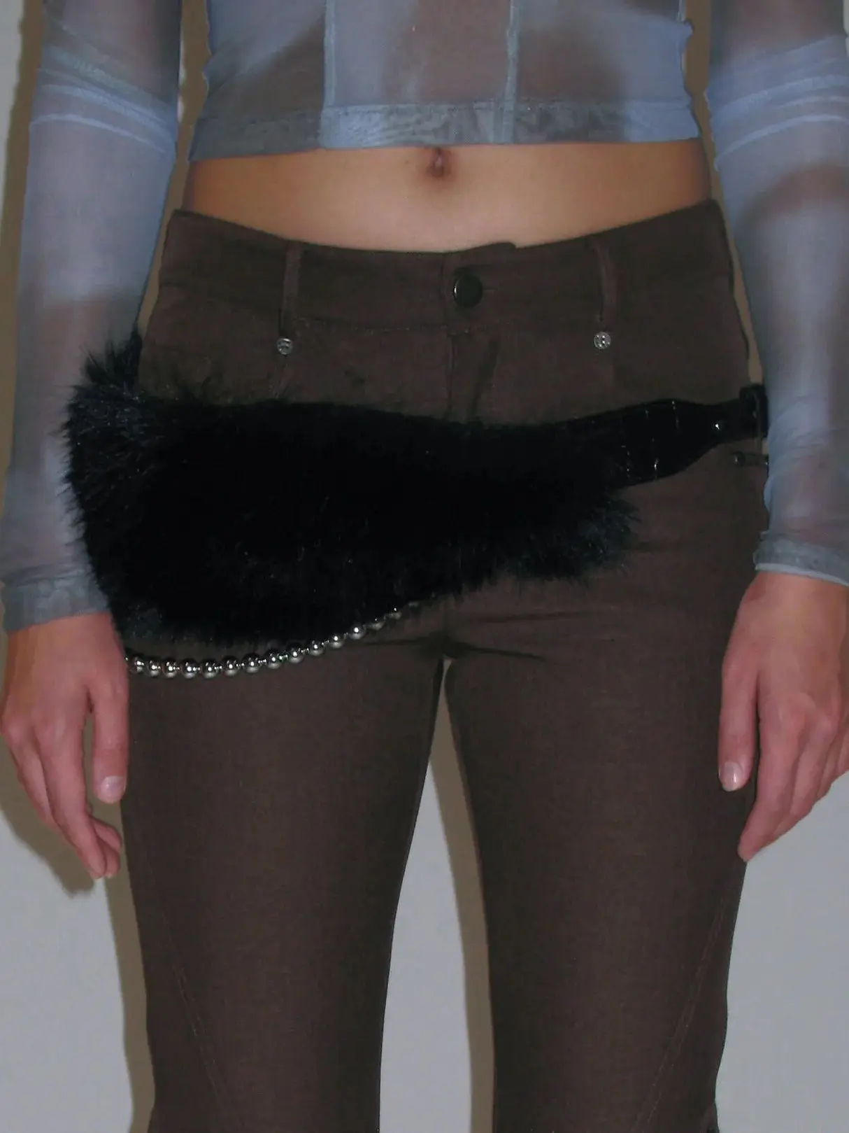 2025 Fur Belt Y2K Retro Silver Sparkle Belt — feature 13