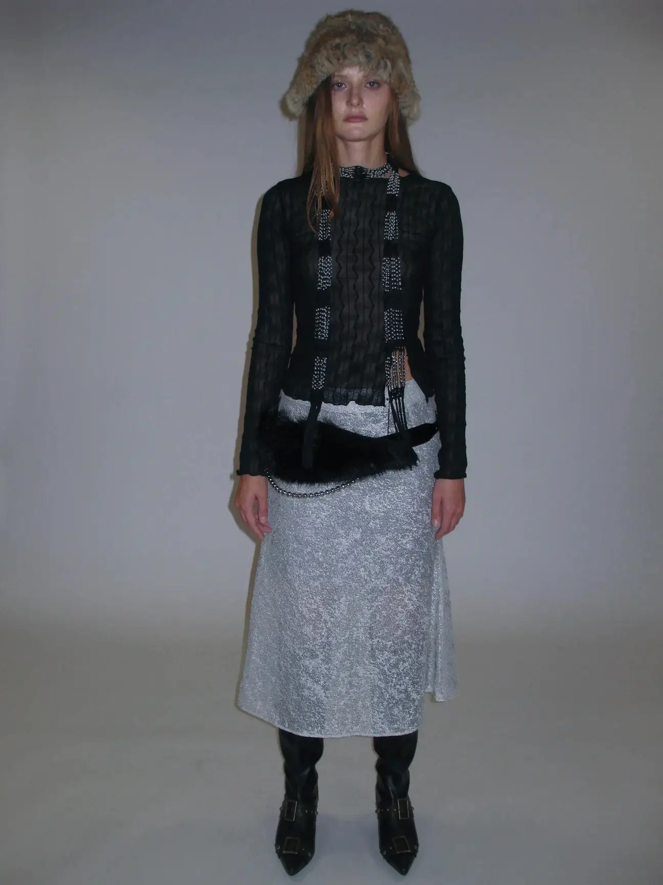 2025 Fur Belt Y2K Retro Silver Sparkle Belt — feature 16