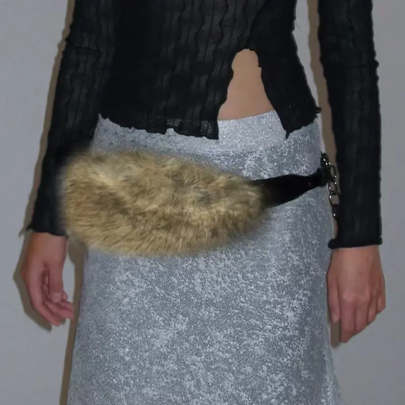 2025 Fur Belt Y2K Retro Silver Sparkle Belt — feature 9
