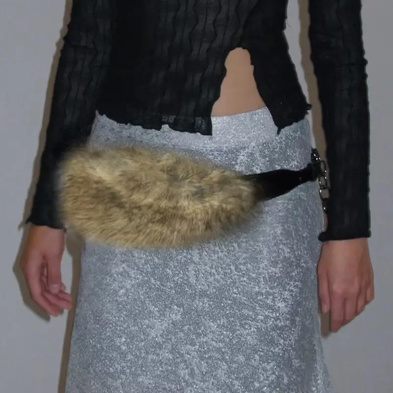2025 Fur Belt Y2K Retro Silver Sparkle Belt - Image 2