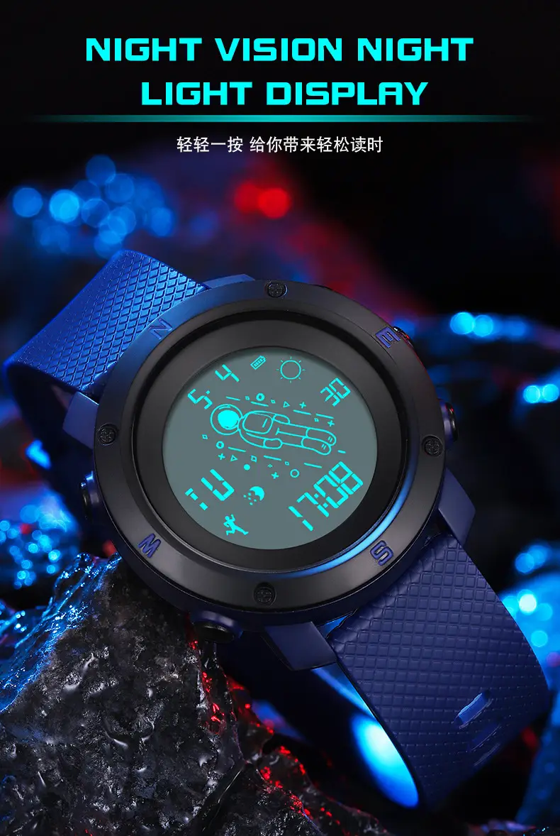 Astronaut Digital Watch Blue Sport Waterproof — feature 22