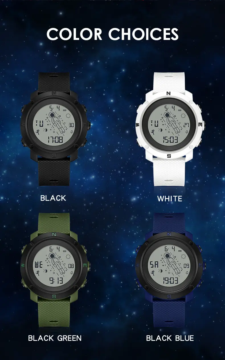 Astronaut Digital Watch Blue Sport Waterproof — feature 23