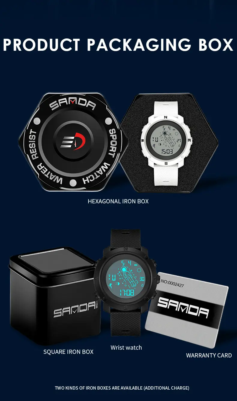 Astronaut Digital Watch Blue Sport Waterproof — feature 32