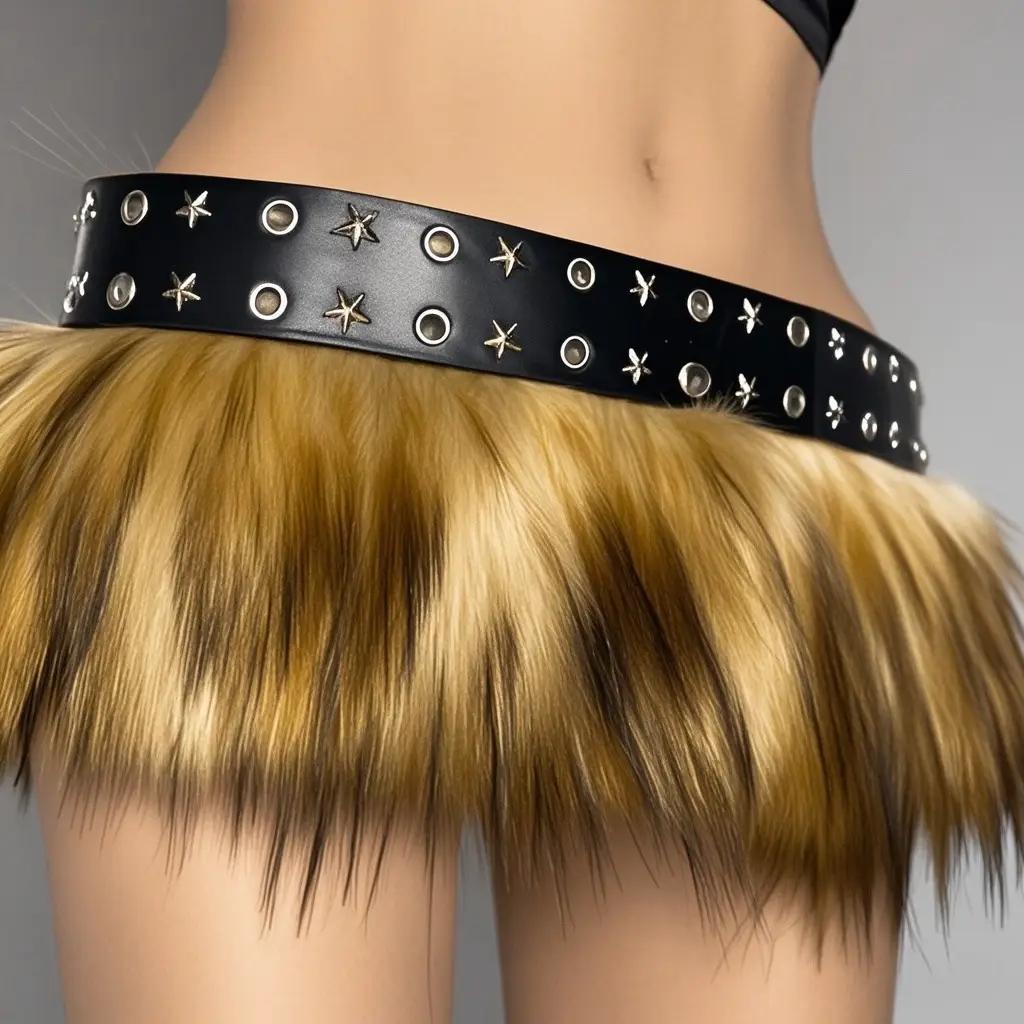 Furry Punk Belt with Double Exhaust Eye Design - Image 4