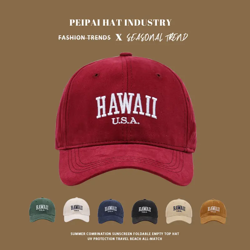 Hawaii USA Sunscreen Cap Women Blue - Image 7