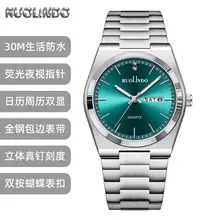 Men's High-End Quartz Watch with Gold Dial & Steel Band — feature 5