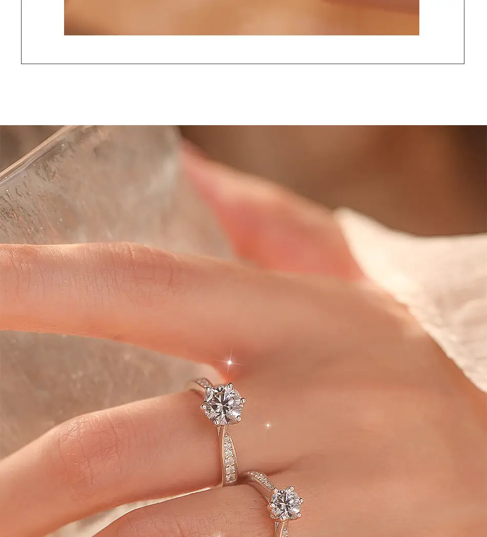 Simulated Moissanite Couple Ring with 1 Carat Diamond — feature 17