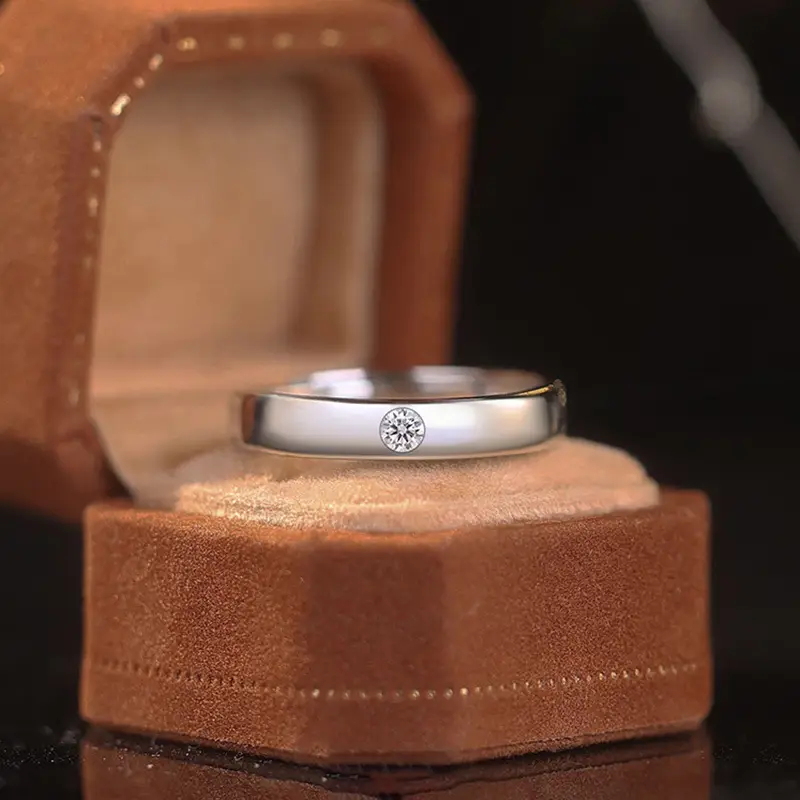 Simulated Moissanite Couple Ring with 1 Carat Diamond