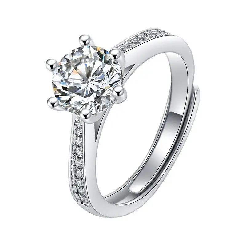 Simulated Moissanite Couple Ring with 1 Carat Diamond - Image 2