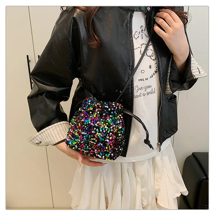 Sequin Drawstring Bag Women Shoulder Crossbody 2026 — feature 17