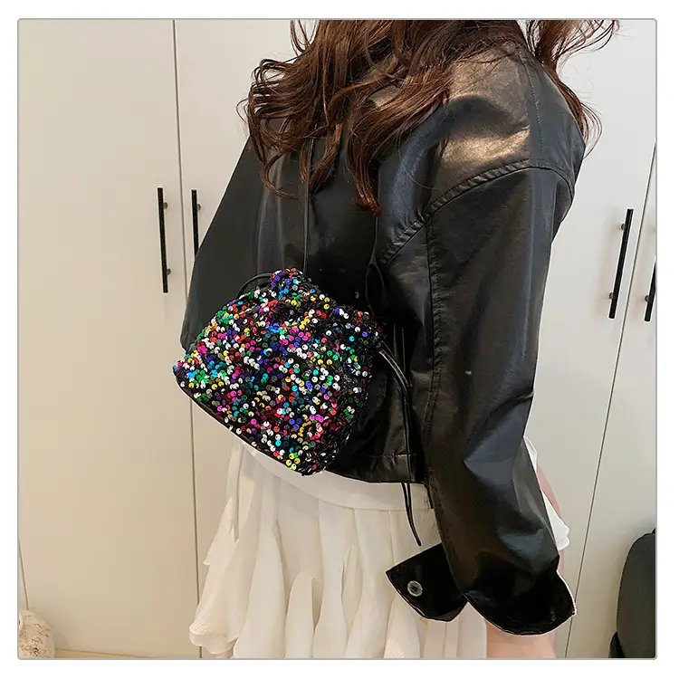 Sequin Drawstring Bag Women Shoulder Crossbody 2026 — feature 19