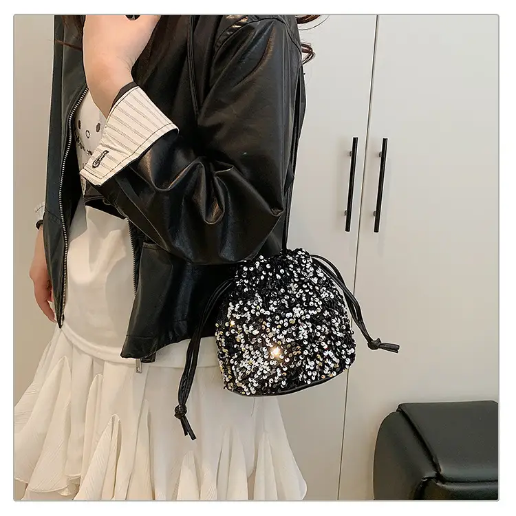Sequin Drawstring Bag Women Shoulder Crossbody 2026 — feature 21