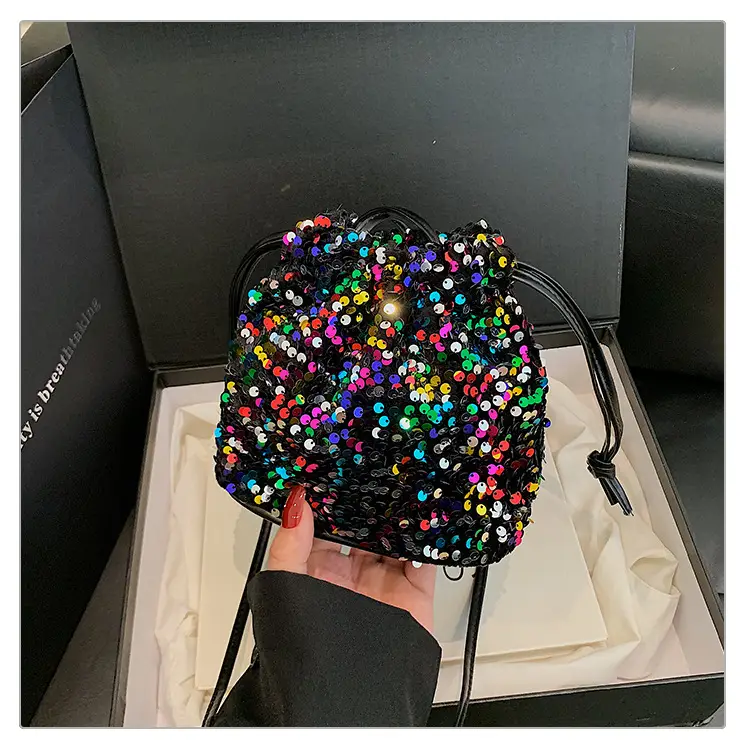 Sequin Drawstring Bag Women Shoulder Crossbody 2026 — feature 32