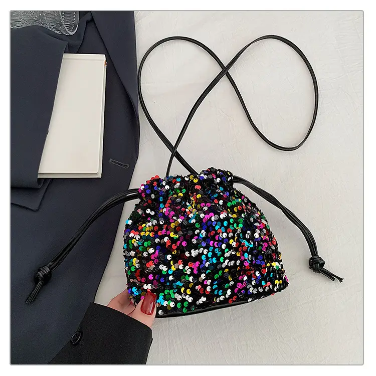 Sequin Drawstring Bag Women Shoulder Crossbody 2026 — feature 38