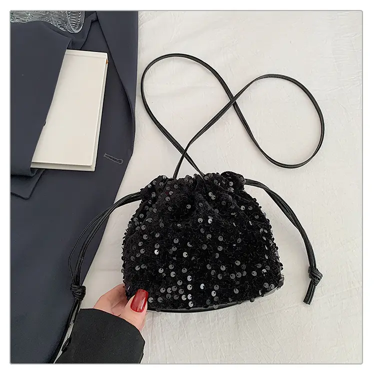 Sequin Drawstring Bag Women Shoulder Crossbody 2026 — feature 42