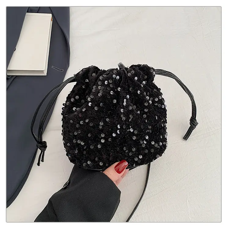 Sequin Drawstring Bag Women Shoulder Crossbody 2026 — feature 43