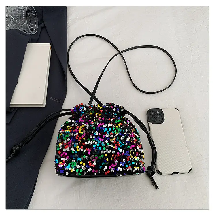 Sequin Drawstring Bag Women Shoulder Crossbody 2026 — feature 44