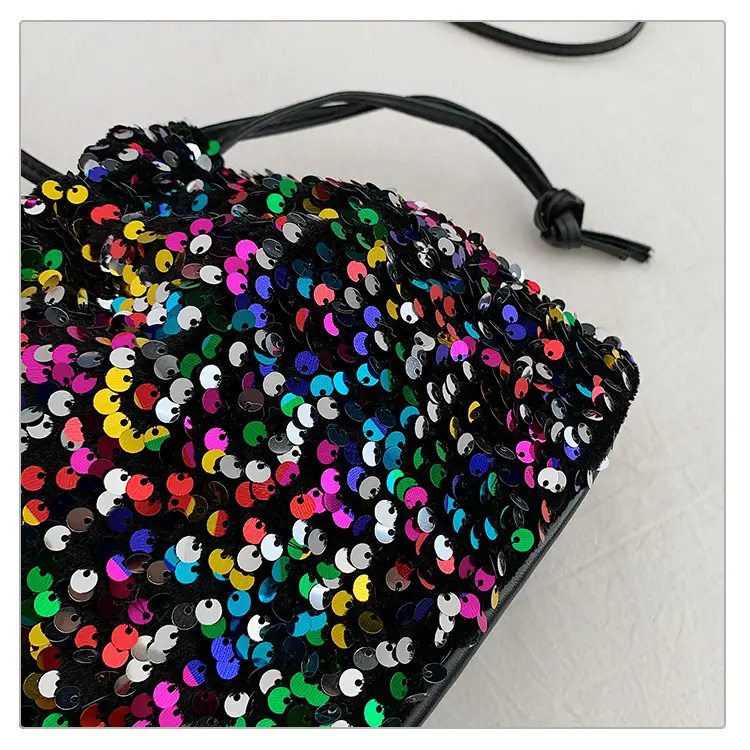 Sequin Drawstring Bag Women Shoulder Crossbody 2026 — feature 50