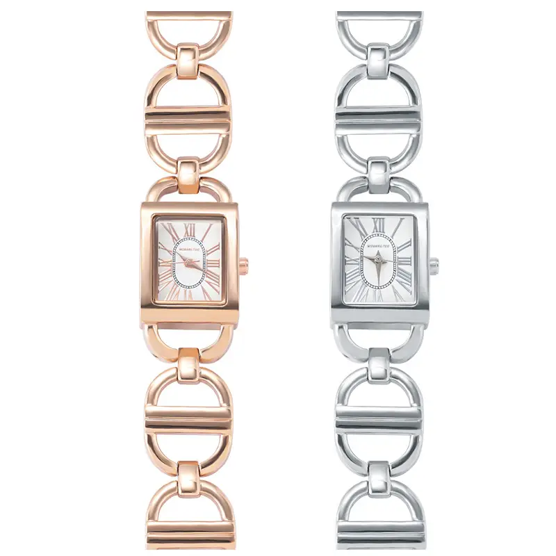 Rose Gold Rectangular Women's Quartz Watch with Roman Face - Image 7