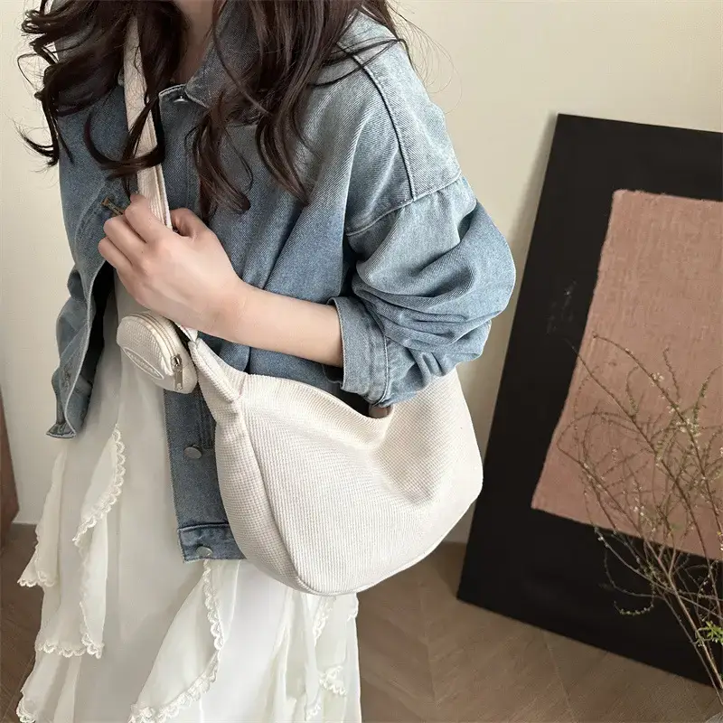 Purple Nylon Shoulder Tote Bag for Women - Image 10