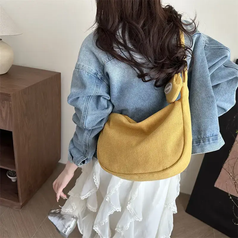 Purple Nylon Shoulder Tote Bag for Women - Image 11