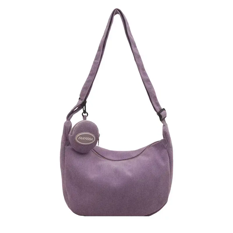 Purple Nylon Shoulder Tote Bag for Women - Image 13