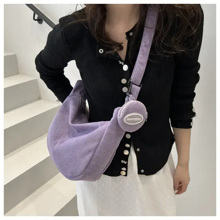 Purple Nylon Shoulder Tote Bag for Women — feature 19