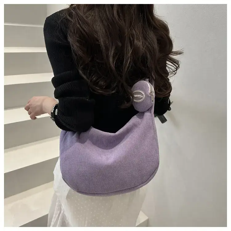 Purple Nylon Shoulder Tote Bag for Women — feature 20