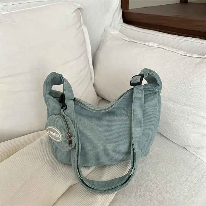 Purple Nylon Shoulder Tote Bag for Women - Image 5