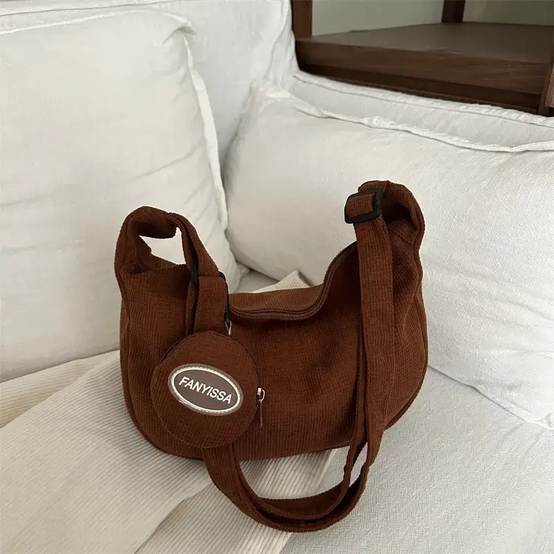 Purple Nylon Shoulder Tote Bag for Women - Image 8