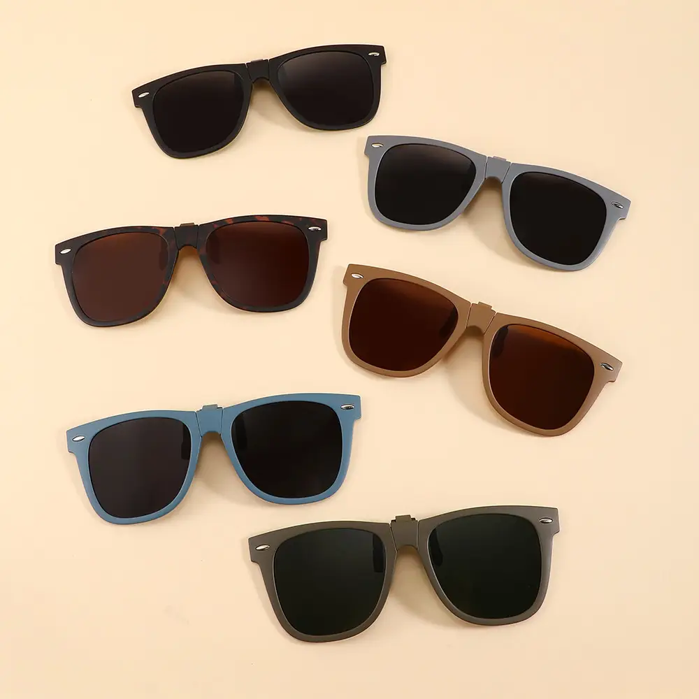 2026 Anti-UV Clip-On Sunglasses Polarized Black