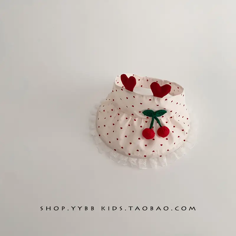 Baby Sun Hat with Duck Tongue & Heart Decor - Image 2