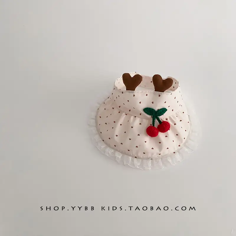 Baby Sun Hat with Duck Tongue & Heart Decor - Image 3