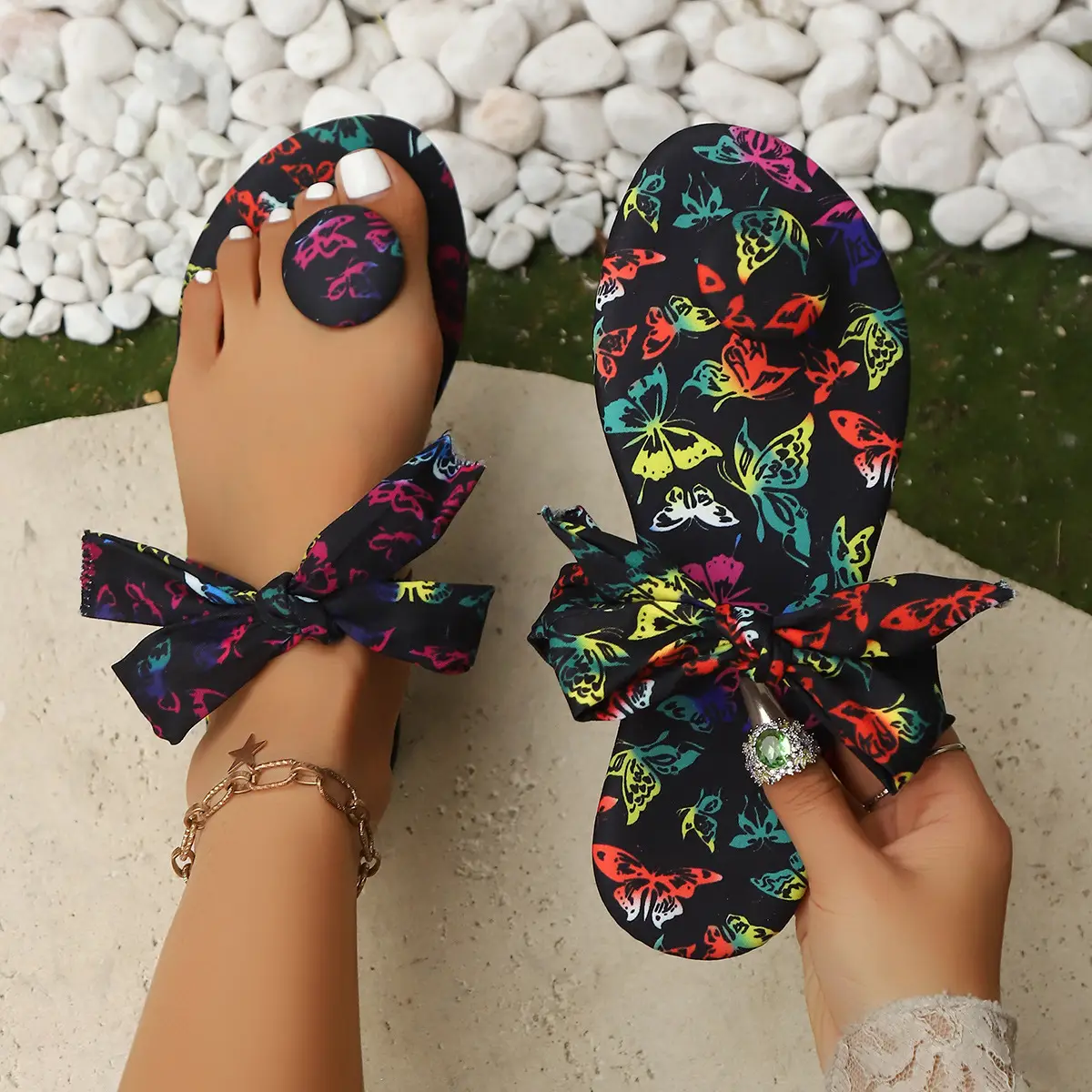 2025 Summer Strap Thong Round Toe Sandals - Image 4