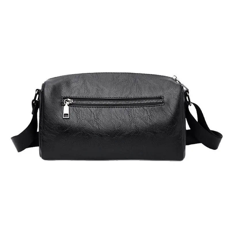 Men's Crossbody Bag Brown Black Leather Wearable Shoulder Bag