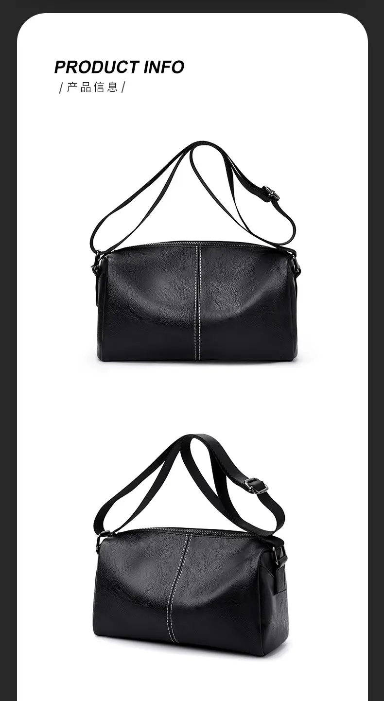 Men's Crossbody Bag Brown Black Leather Wearable Shoulder Bag — feature 21