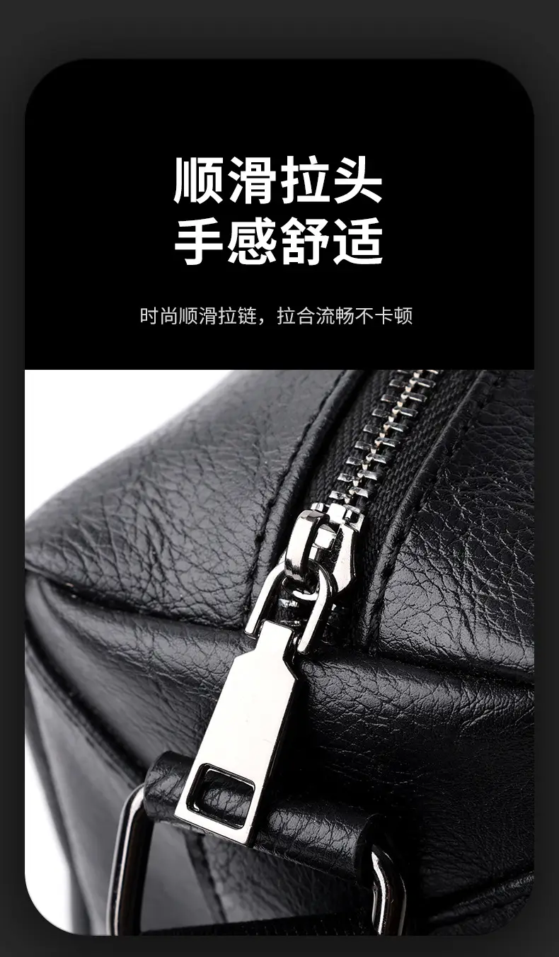 Men's Crossbody Bag Brown Black Leather Wearable Shoulder Bag — feature 8