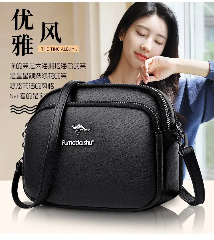 Women's Black Crossbody Bag 2025 Spring New — feature 2