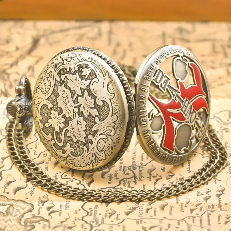 Hollow Pocket Watch with Cartoon Anime Design