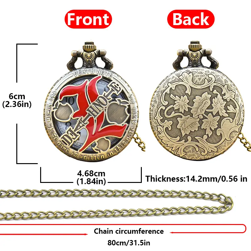 Hollow Pocket Watch with Cartoon Anime Design — feature 8