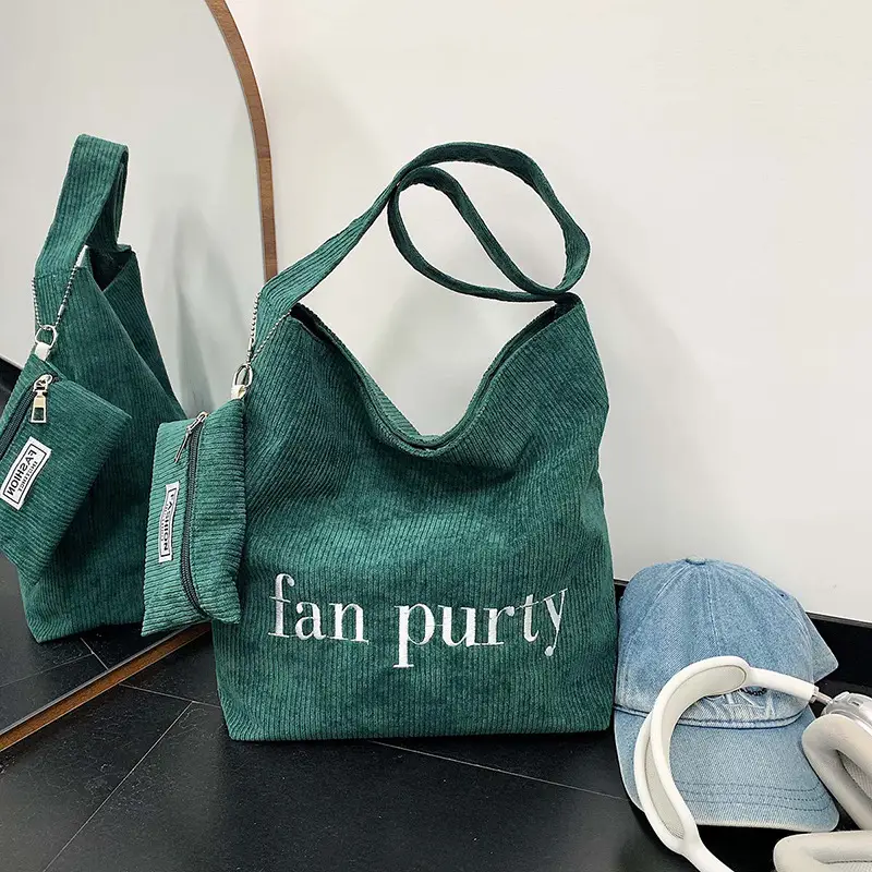 Korean Letter Canvas Shoulder Bag Large Capacity - Image 8