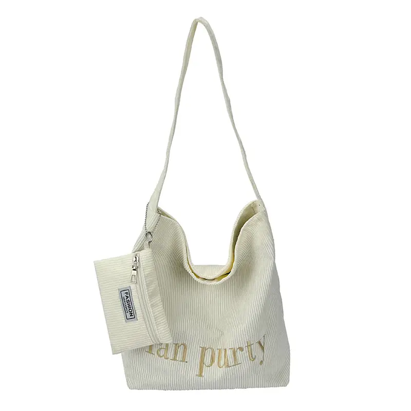 Korean Letter Canvas Shoulder Bag Large Capacity - Image 10