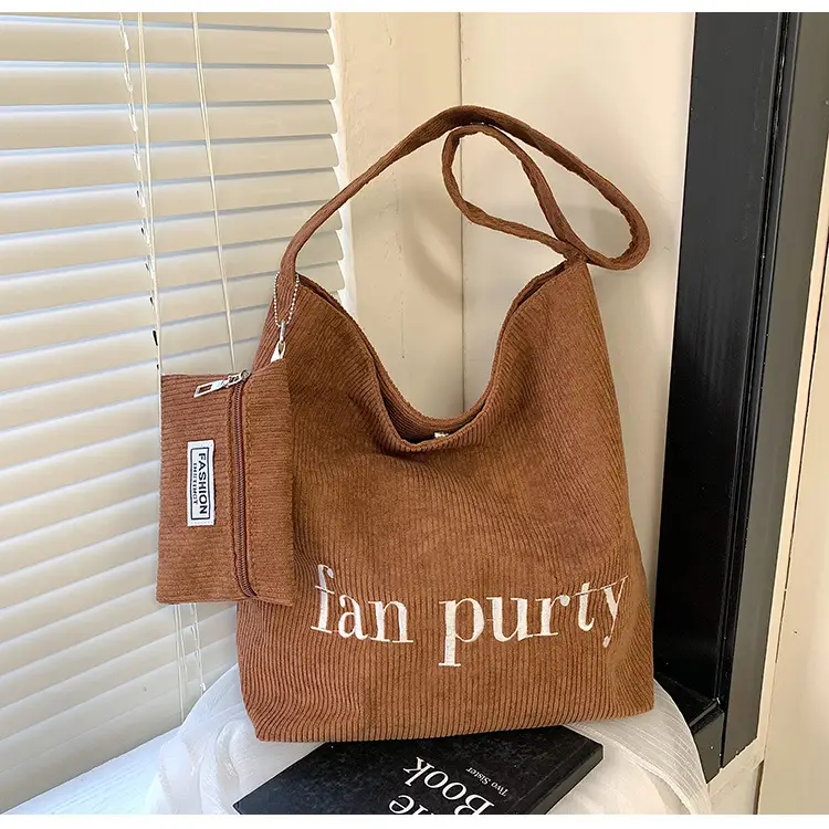 Korean Letter Canvas Shoulder Bag Large Capacity — feature 23