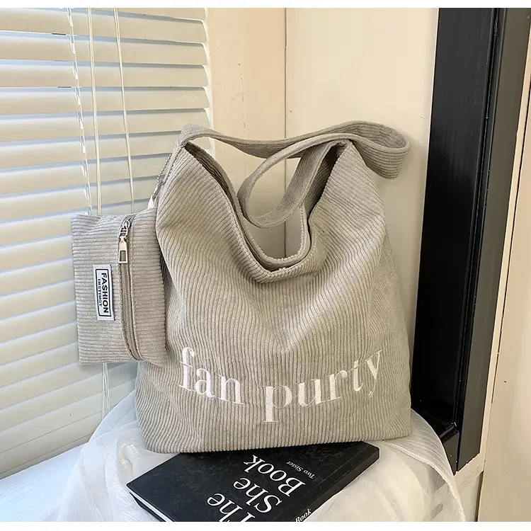 Korean Letter Canvas Shoulder Bag Large Capacity — feature 24