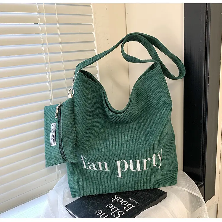 Korean Letter Canvas Shoulder Bag Large Capacity — feature 26
